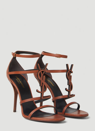 Saint Laurent Cassandra Heeled Sandals Brown sla0251168