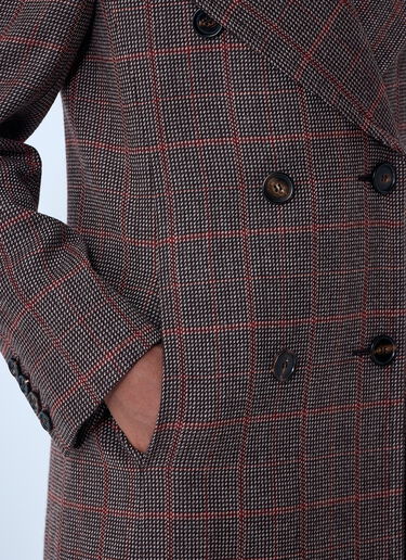 Double-Breasted Check Wool Coat Chloé Double-Breasted Check Wool Coat Brown chl0261013