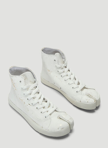 Maison Margiela Cracked Tabi Sneakers White mla0238015