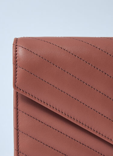 Saint Laurent Cassandre Chain Wallet Brown sla0259069