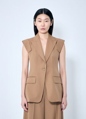 GANNI Sleeveless Gabardine Jacket Black gan0260008