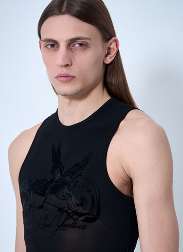 Jean Paul Gaultier タトゥーメッシュタンクトップ  ブラック jpg0160003