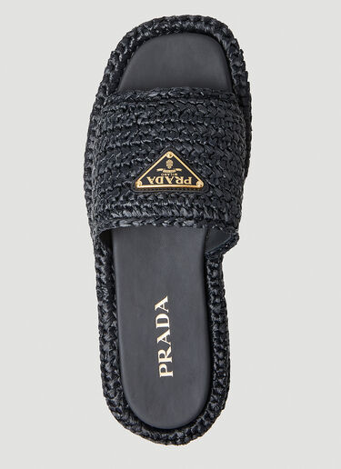 Prada 編まれたプラットフォーム ブラック pra0252059