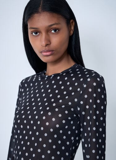 GANNI Printed Sheer Top Black gan0263023