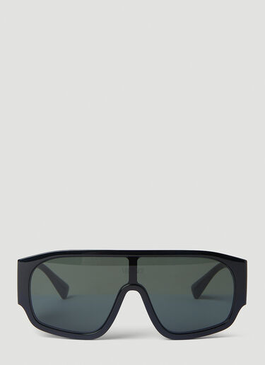 Versace Logo Plaque Aviator Sunglasses Black lxv0151004