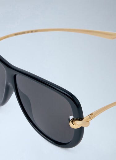 LN-CC® - Bottega Veneta: Aviator Knot Sunglasses - Black Bottega Veneta Aviator Knot Sunglasses Black bov0265010