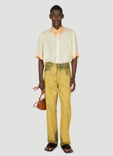 Dries Van Noten Ombre-Dyed Silk Shirt Orange dvn0156020