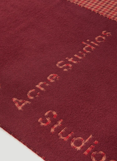 Acne Studios Checked Logo Scarf Red acn0250099
