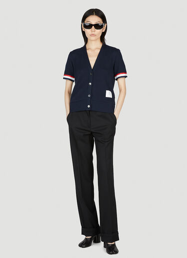 Thom Browne Short Sleeve Cardigan Blue thb0252007
