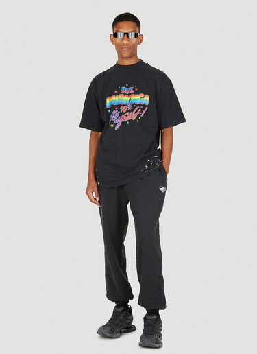 Balenciaga BB 褪色水洗运动裤 黑 bal0149005