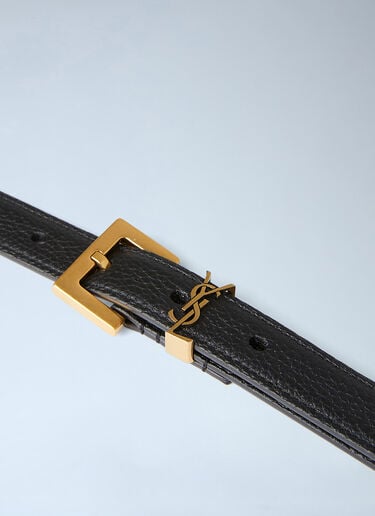 Saint Laurent Cassandre Thin Belt Black sla0149049