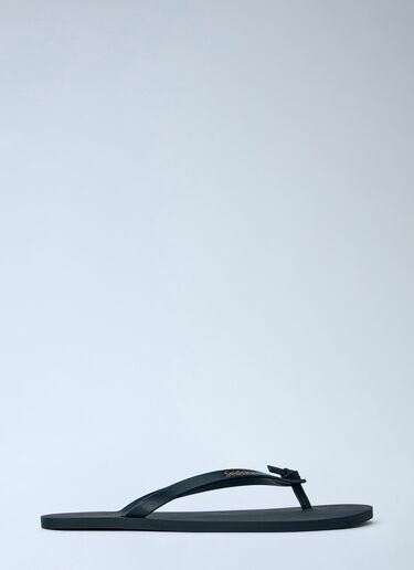 Saint Laurent Pool Leather Thong Sandals Black sla0264028