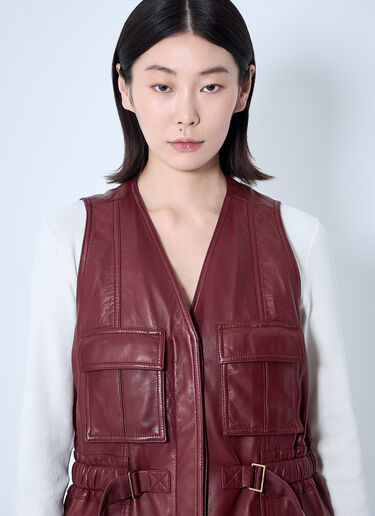 Leather Vest Chloé Leather Vest Burgundy chl0260039
