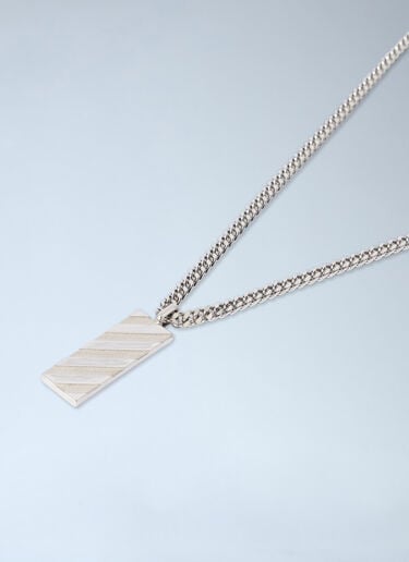 Off-White Diag Pendant Necklace Silver ofw0162015