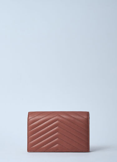 Saint Laurent Cassandre Chain Wallet Brown sla0259069