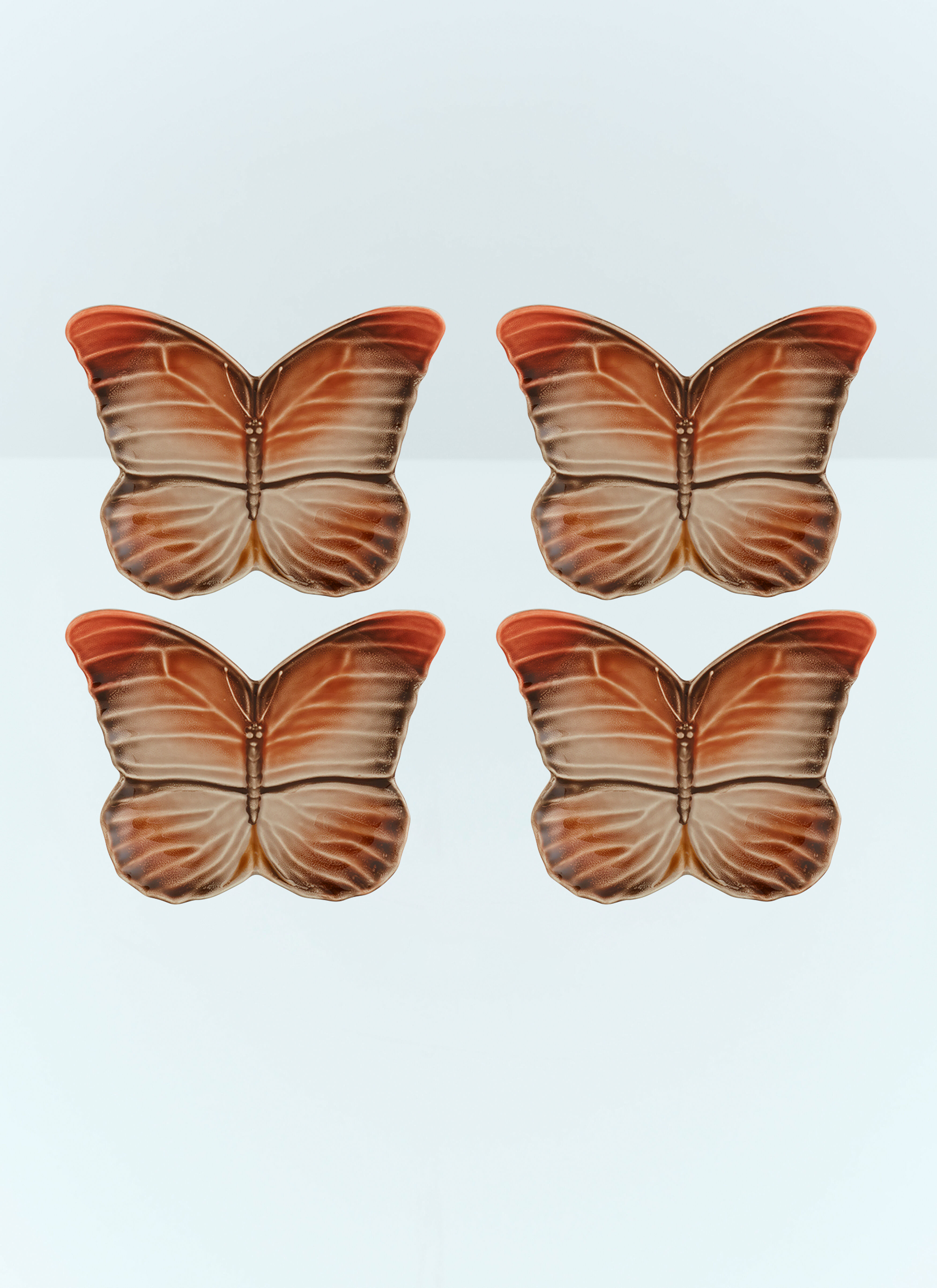 Bordallo Pinheiro Set Of Four Cloudy Butterflies Bread And Butter Plate Green wps0691201