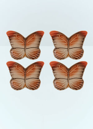 Bordallo Pinheiro Set Of Four Cloudy Butterflies Bread And Butter Plate Green wps0691190
