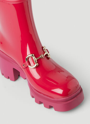 Gucci Trip Horsebit Ankle Boots Red guc0247114
