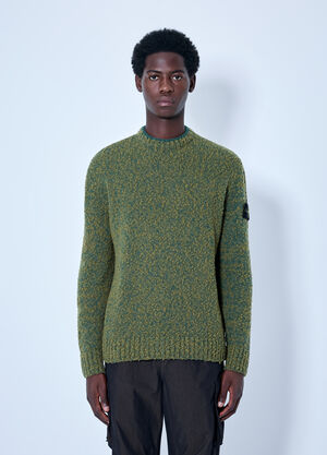 Stone Island Crewneck Textured Knit Sweater Green sto0165012