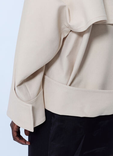 LN-CC® - Sportmax: Oversized Notched Collar Jacket - Beige Sportmax Oversized Notched Collar Jacket Beige spx0266214