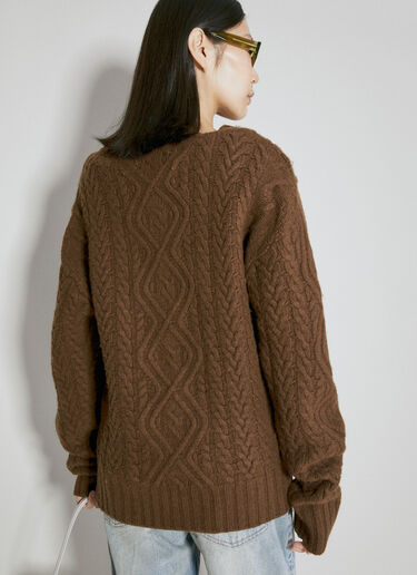 Martine Rose Wool Cable Knit Sweater Brown mtr0253008