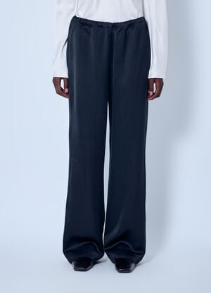 RÓHE Relaxed Fit Satin Trousers Black roe0266018