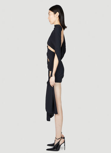 Mugler Draped Cut Out Dress Black mug0251001