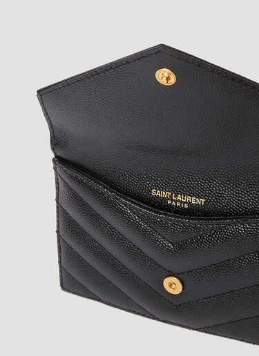 Saint Laurent Logo Plaque Cardholder Black sla0249166