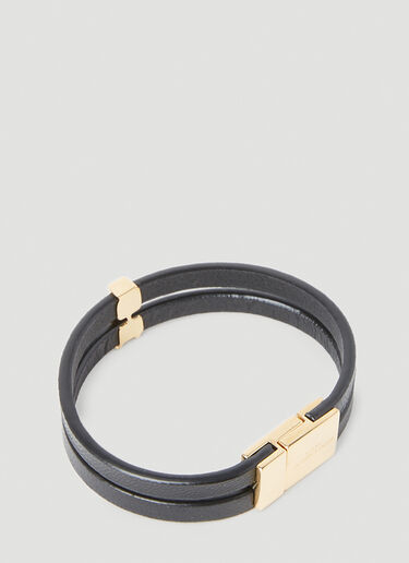 Saint Laurent Double-Strap Monogram Bracelet Black sla0253173