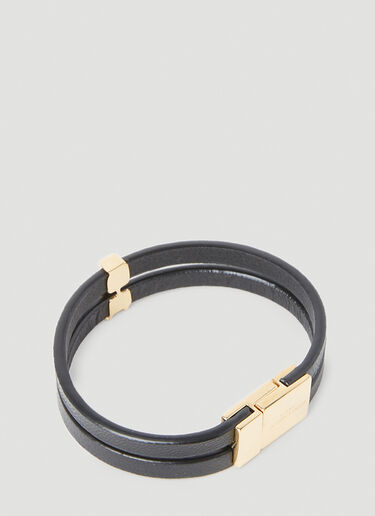 Double-Strap Monogram Bracelet Saint Laurent Double-Strap Monogram Bracelet Black sla0253173