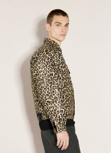 Fucking Awesome Leopard-Print Trucker Jacket Yellow fua0156007