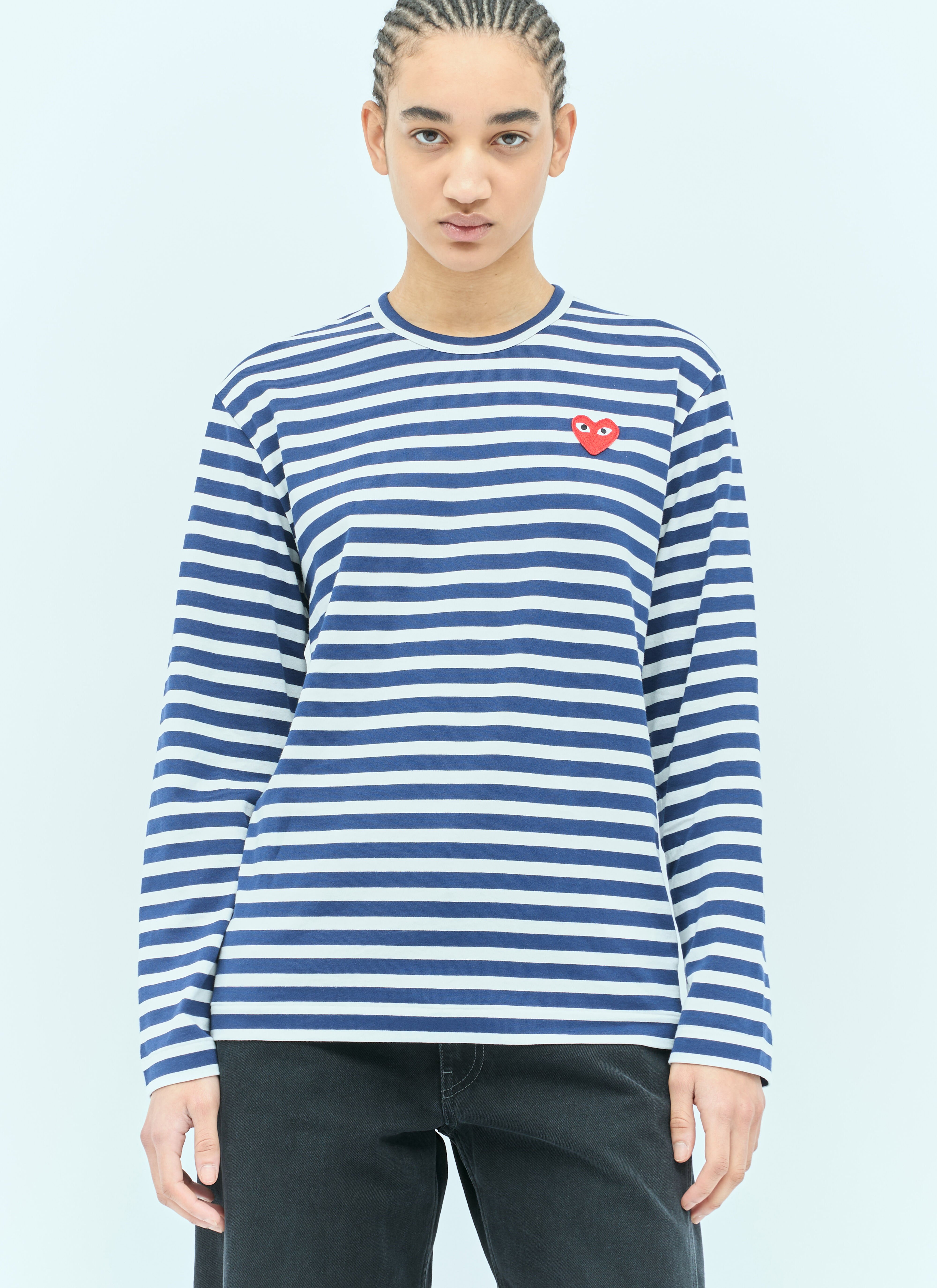 Comme Des Garçons PLAY Striped T-Shirt Black cpl0356013