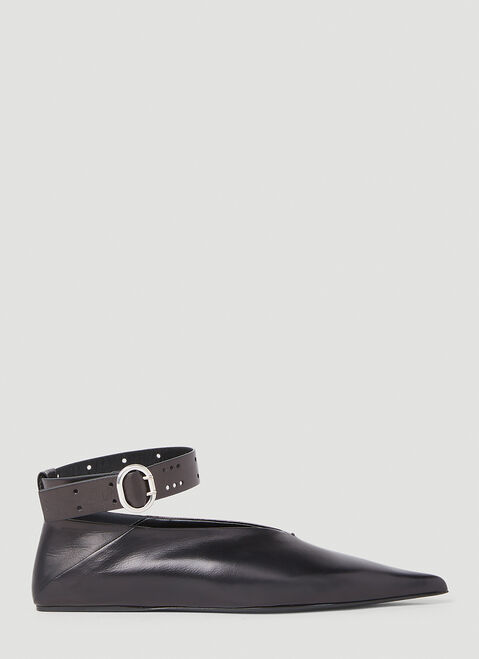 Jil Sander Pointed Ballet Pumps Black jil0254009