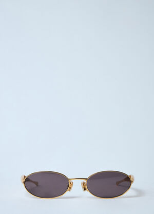 Bottega Veneta Sardine Oval Sunglasses Gold bos0259001