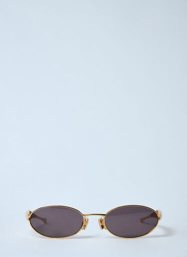 Bottega Veneta Sardine Oval Sunglasses Gold bos0259001