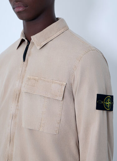 Stone Island Logo Patch Overshirt Beige sto0164043