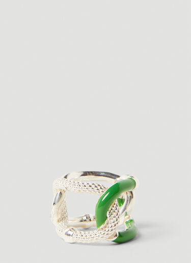 Bottega Veneta 对比色链环戒指 银色 bov0251128