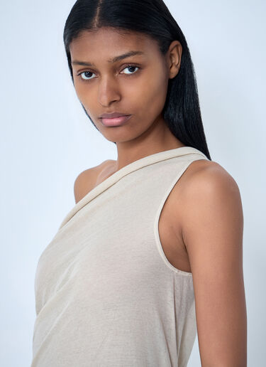 Rick Owens Asymmetric Draped T-Shirt Beige ric0263012