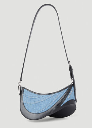 Mugler Denim Spiral Curve 01 Shoulder Bag Light Blue mug0252048