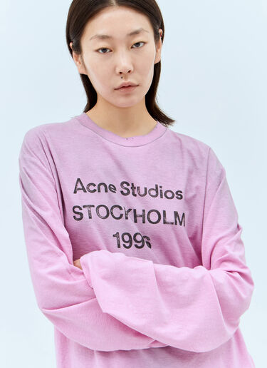 Acne Studios 徽标印花 T 恤  粉色 acn0257011