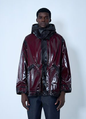 Stone Island Hooded Uneven Ripstop Prismatic Parka Jacket Burgundy sto0162013