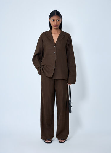 TOTEME Monogram Pants Dark Brown tot0263026