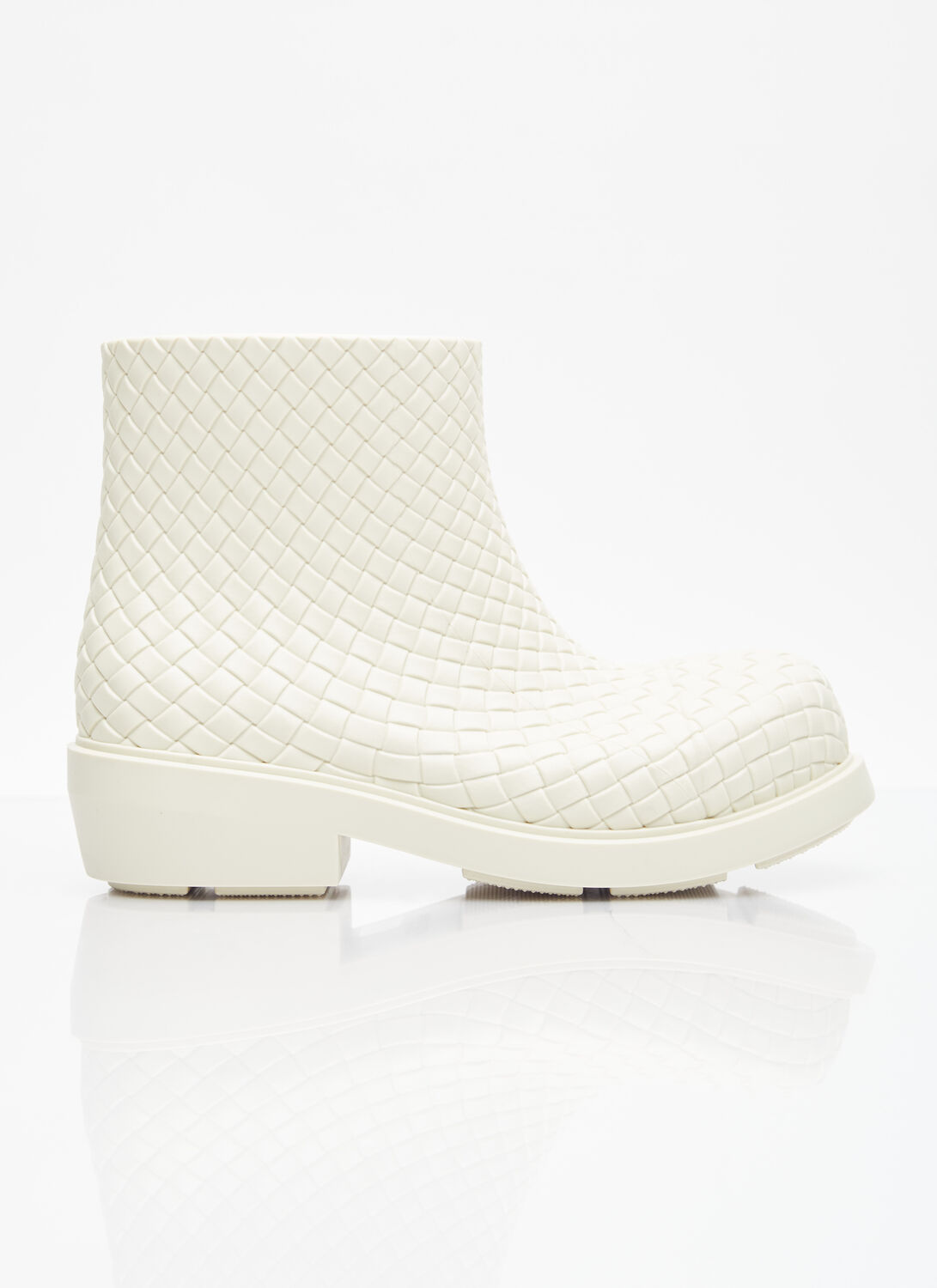 Shop Bottega Veneta Fireman Ankle Boots In White