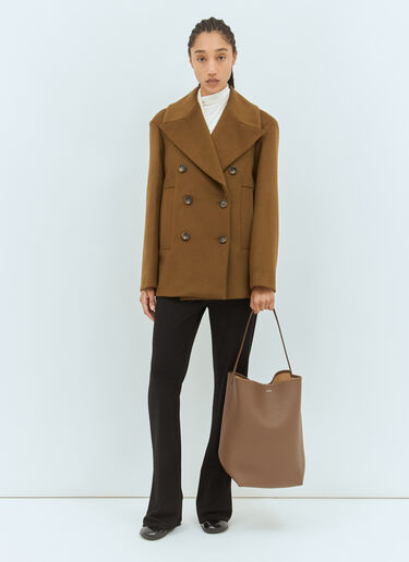 The Row Large N/S Park Tote Bag Khaki row0257024