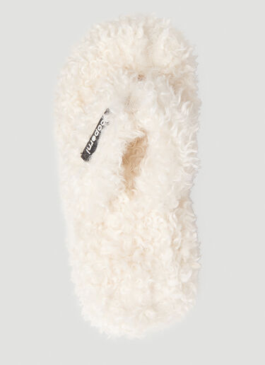 Coperni Fluffy Branded Wedge Sandal White cpn0253018