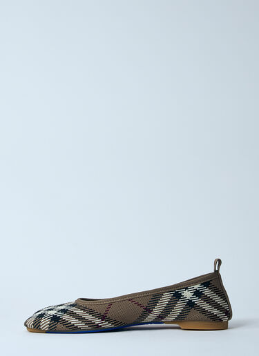 Burberry Check Knit Baby Ballerina Flats Brown bur0259014