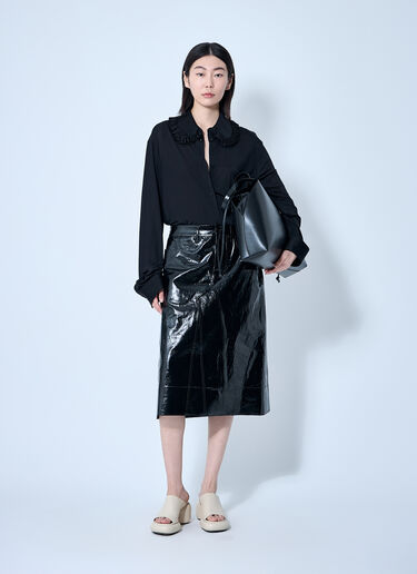 Jil Sander 高亮铅笔半裙  黑色 jil0259008
