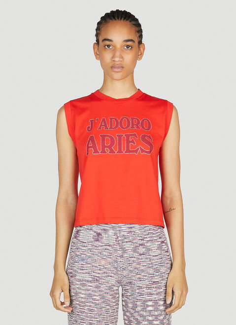 Aries J'adoro Aries Diamante Shrunken Top Pink ari0252005