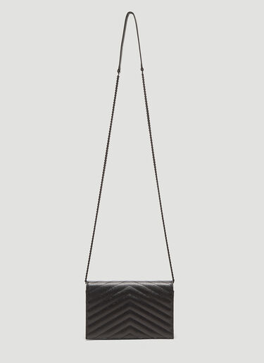 Saint Laurent Envelope Chain Wallet Shoulder Bag Black sla0233043