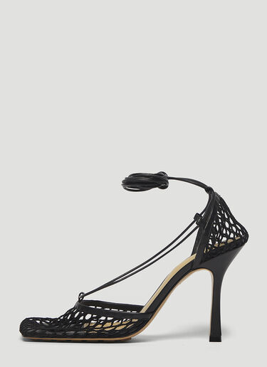 Bottega Veneta Mesh Ankle-Strap Heels Black bov0243032